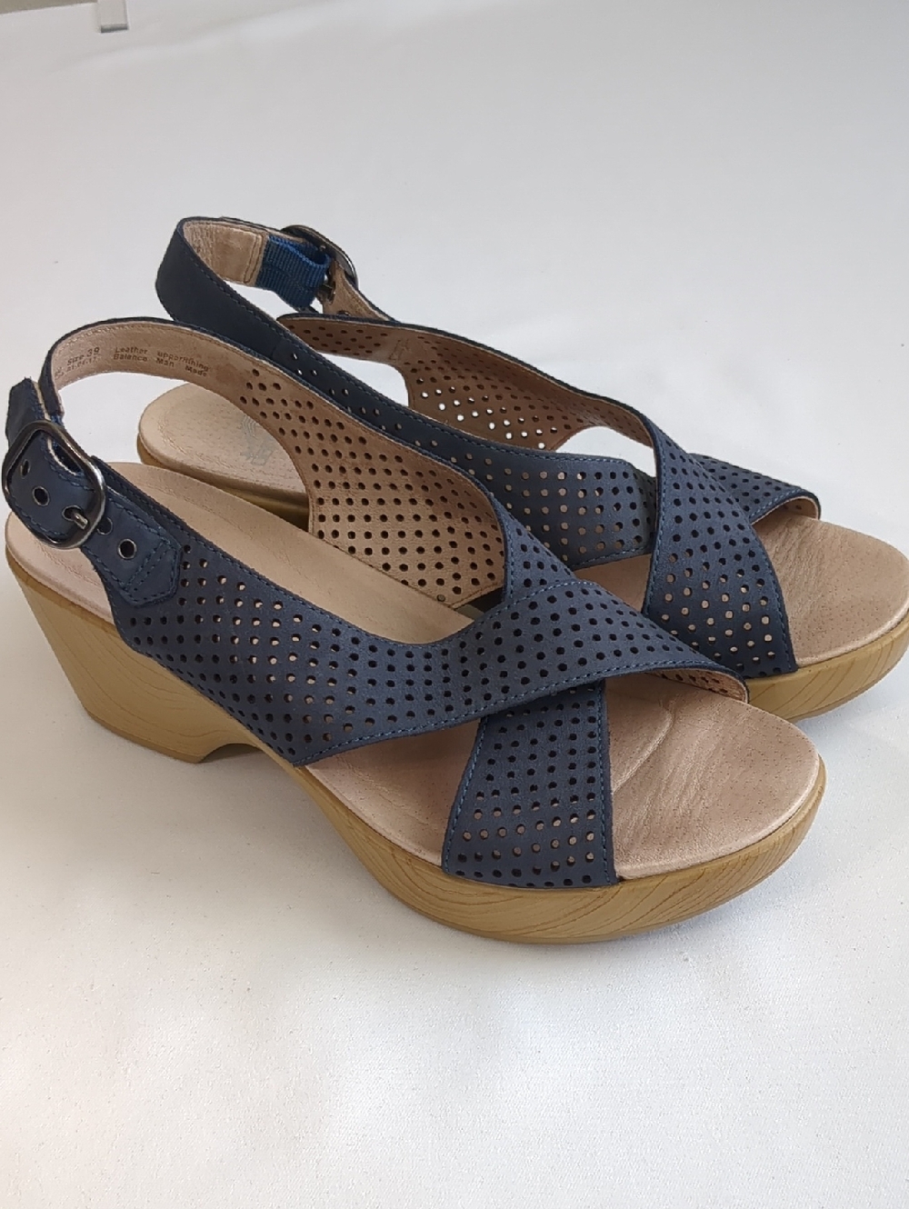 Dansko Jacinda Platform Nubuck Wooden Clog Sandals Sz EU 39/US 8.5-9